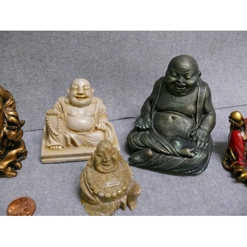 87 - COLLECTION OF 6 X SMALL LAUGHING BUDDHAS.