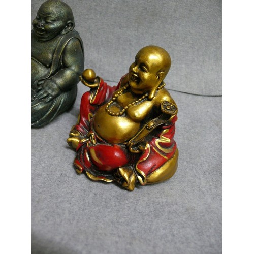 87 - COLLECTION OF 6 X SMALL LAUGHING BUDDHAS.