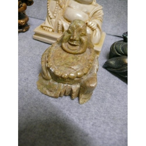 87 - COLLECTION OF 6 X SMALL LAUGHING BUDDHAS.