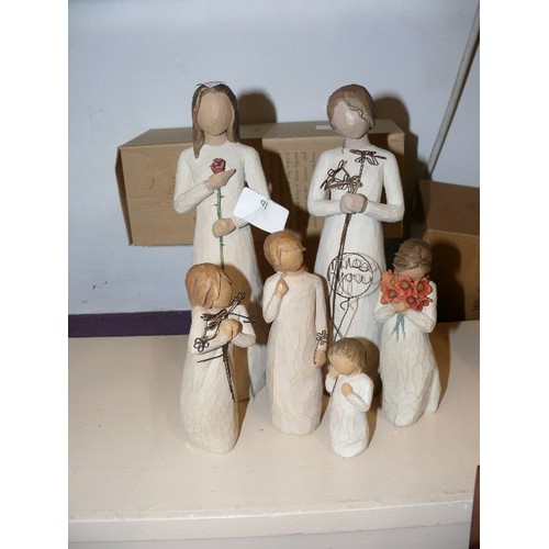 91 - COLLECTION OF WILLOW TREE FIGURES WITHBOXES. INCLUDES 'LOVE', 'GRATEFUL', 'SURROUNDED BY LOVE', 'FRI... 