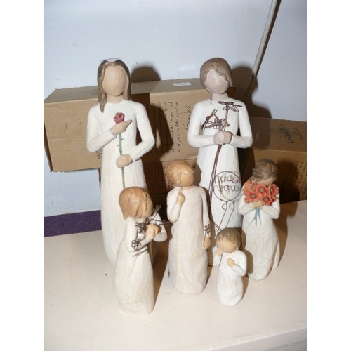 91 - COLLECTION OF WILLOW TREE FIGURES WITHBOXES. INCLUDES 'LOVE', 'GRATEFUL', 'SURROUNDED BY LOVE', 'FRI... 