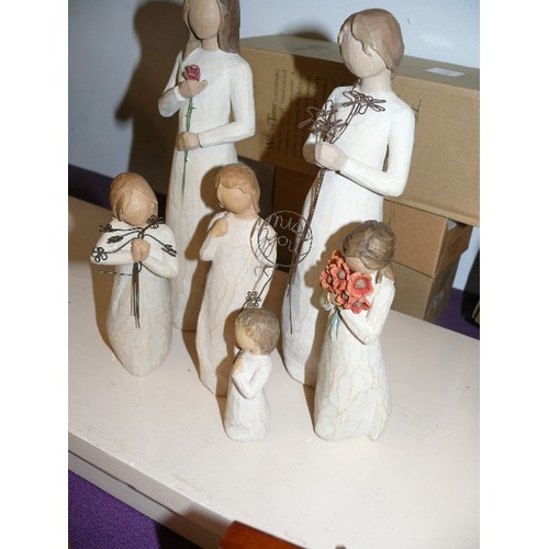 91 - COLLECTION OF WILLOW TREE FIGURES WITHBOXES. INCLUDES 'LOVE', 'GRATEFUL', 'SURROUNDED BY LOVE', 'FRI... 