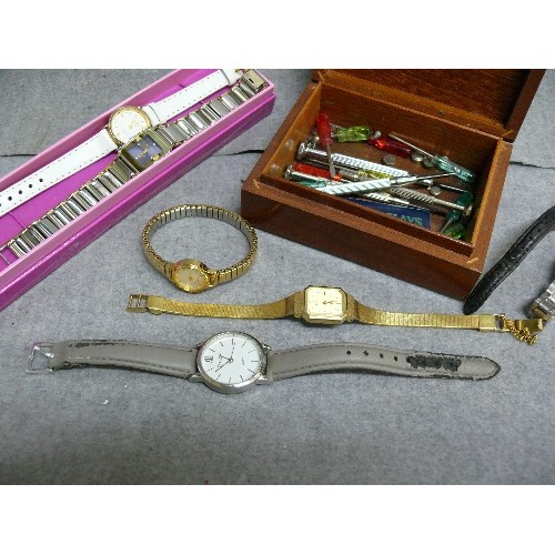 103 - GOOD QUALITY LADIES WRISTWATCHES CONTAINED IN JEWELLERY BOX INCLUDES PULSAR, ACCURIST, SEKONDA.  ALS... 