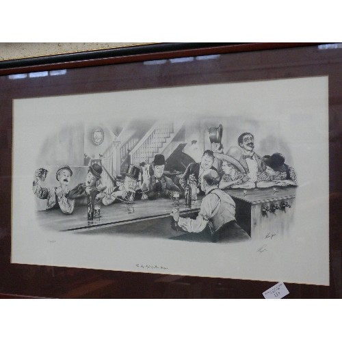 133 - LIMITED EDITION LAUREL & HARDY PRINT 'THE STAG NIGHT', FRAMED/GLAZED.