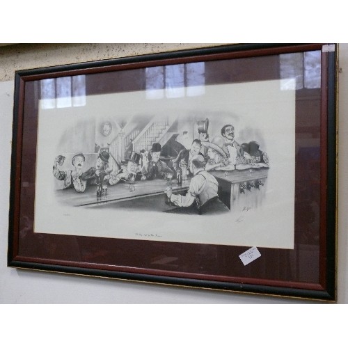 133 - LIMITED EDITION LAUREL & HARDY PRINT 'THE STAG NIGHT', FRAMED/GLAZED.