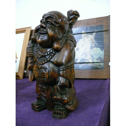 140 - LAUGHING BUDDHA WITH GIFTS. RESIN