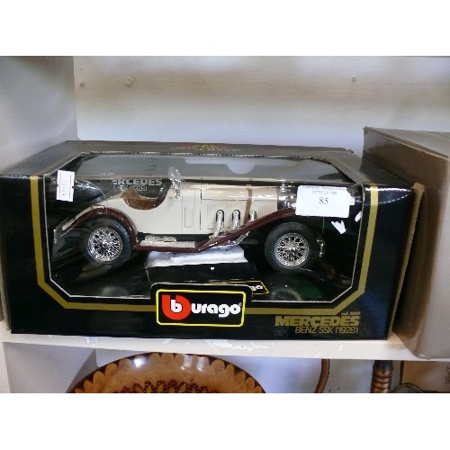 85 - LARGE DIE-CAST BURAGO MERCEDES BENZ SSK 1928 MODEL CAR, BOXED.