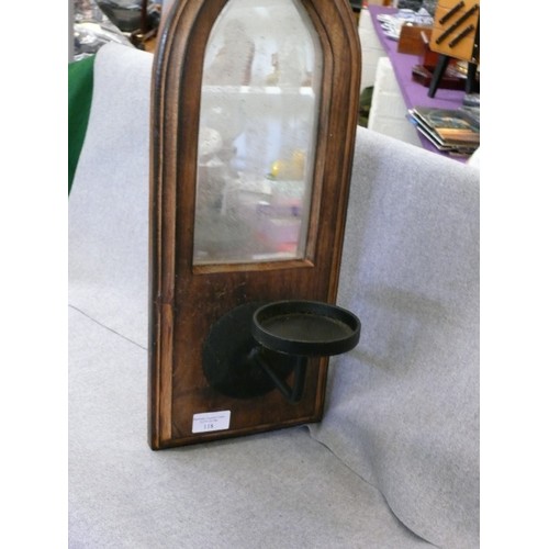 118 - GOTHIC ARCH PILLAR CANDLE MIRROR WALL SCONCE