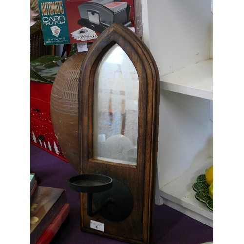 118 - GOTHIC ARCH PILLAR CANDLE MIRROR WALL SCONCE