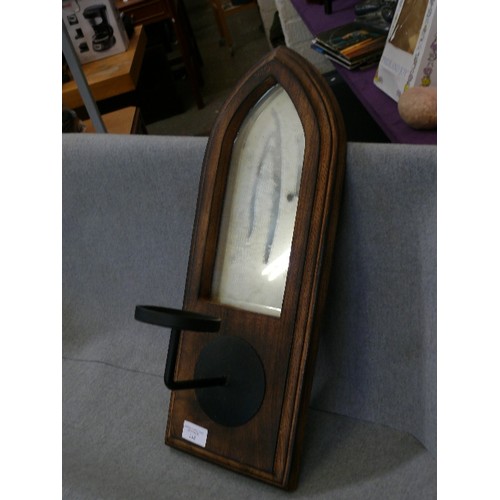 118 - GOTHIC ARCH PILLAR CANDLE MIRROR WALL SCONCE