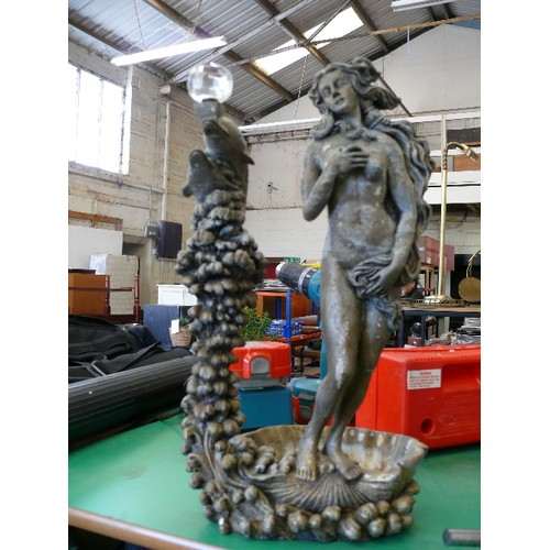 VENUS STATUE WITH DOLPHINS AND CRYSTAL