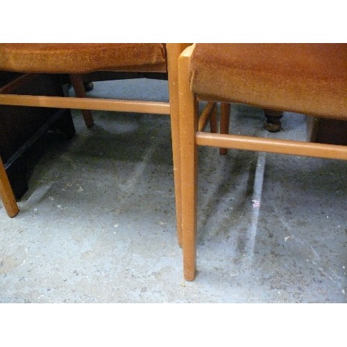 409 - PAIR OF TEAK LADDER BACK DINING CHAIRS