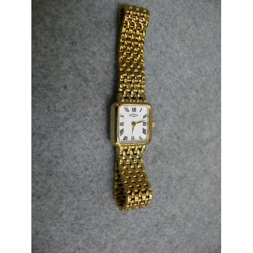 33 - A GOLD PLATED LADIES ROTARY WATCH