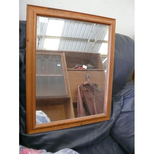 437 - MIRROR SET IN PINE FRAME