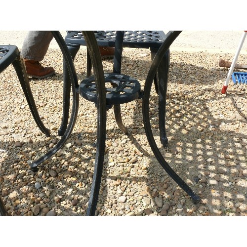 472 - BLACK METAL GARDEN BISTRO SET