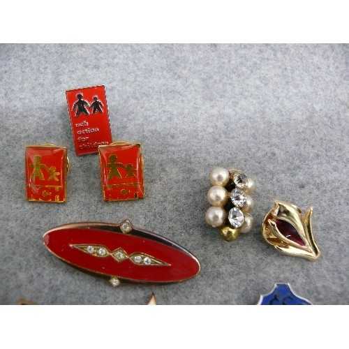 45 - COLLECTION OF BADGES, MAINLY ENAMEL