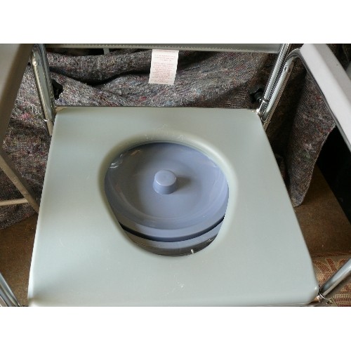 448 - WHEELCHAIR COMMODE IN GREY, UNUSED