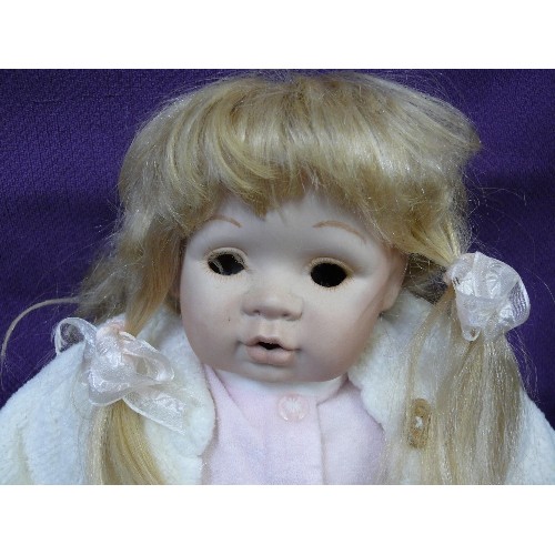 145 - PORCELAIN BABY DOLL 'PRIDE & JOY' BY REGENCY FINE ARTS, WITH BOX.