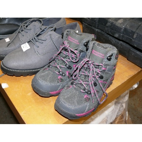 300 - TEX URBAN WEAR BLACK BOOTS BY LIVERGY SIZE 9, PAIR OF GREY SUEDE SHOES BY NEXT SIZE 6.5 AND PAIR OF ... 