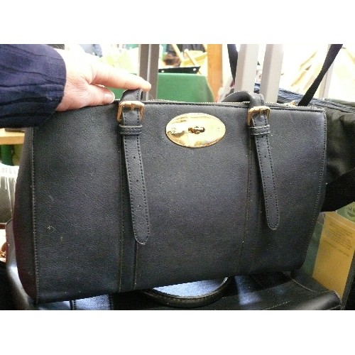 320 - LARGE QUANTITY OF LADIES HANDBAGS |& TOTE BAGS INCLUDING BLACK LEATHER BY LAURA ASHLEY, RIVER ISLAND... 