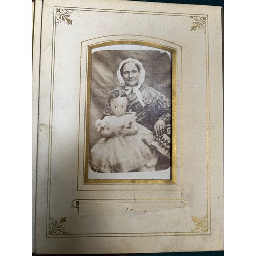 166 - A Victorian Carte De Visite photograph album with 30 original photographs - many Peterborough photog... 