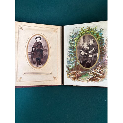 166 - A Victorian Carte De Visite photograph album with 30 original photographs - many Peterborough photog... 