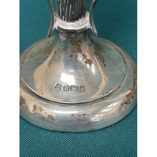 133 - Edwardian Sterling Silver trumpet bud vase, in the Art Nouveau Style, Sheffield 1906, James Deakin &... 