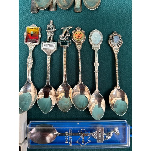 136R - 3 sets of 6 EPNS Tea and Coffee Spoons and 8 Souvenir spoons