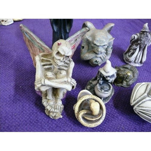 61 - A COLLECTION OF WIZARDS, WITCHES AND GOBLIN FIGURINES