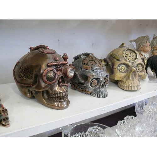 86 - THREE STEAM PUNK SKULLS