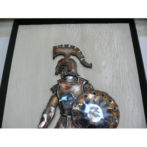 127 - STAINLESS STEEL ARTWORK 'GEORGE' IN FRAME