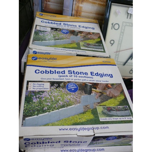 129 - 6 BOXES OF COBBLED STONE EDGING (10 SECTIONS IN EACH BOX)