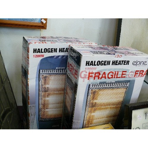 130 - 2 1200W HALOGEN HEATERS, APPEAR NEW AND BOXED