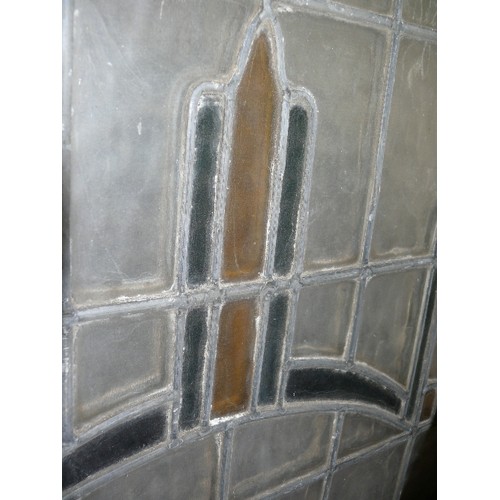 132 - 2 LARGE STAINED GLASS PANELS