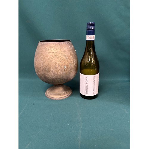 277 - Large Silver plated vase - Brandy glass shape - 25cm