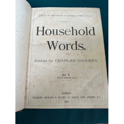 187 - 3 Victorian Volumes of Household Words, Edited by Charles Dickens 1881, 1883 & 1884, published by Ch... 