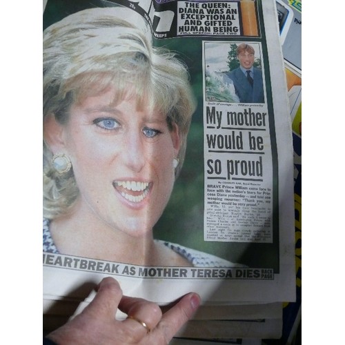 154 - A COLLECTION OF THE SUN NEWSPAPERS FROM 1997 COVERING THE DEATH OF DIANA PRINCESS OF WALES