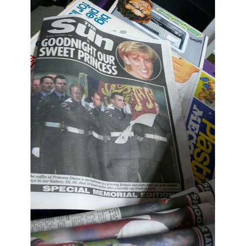 154 - A COLLECTION OF THE SUN NEWSPAPERS FROM 1997 COVERING THE DEATH OF DIANA PRINCESS OF WALES
