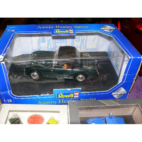 156 - A COLLECTION OF AUSTIN HEALEY MODELS TO INCLUDE AN AIRFIX MODEL KIT, REVELL AUSTIN HEALEY SPRITE ETC... 