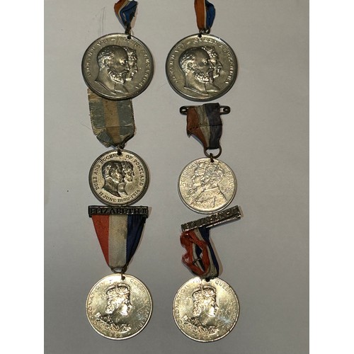 119C - Six medals including two scarce white metal medals for the coronation of Edward VII in 1902 with por... 