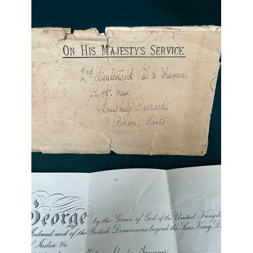 184 - WW1 Ephemera. 1918 Appointment letter with original envelope from the War Office appointing Wilfred ... 