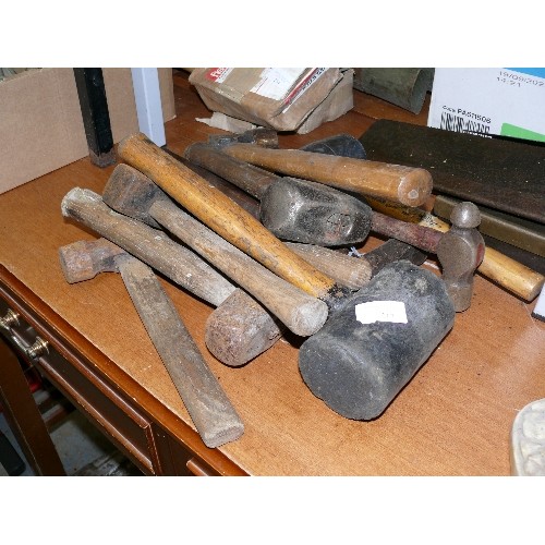 217 - 10 VARIOUS HAMMERS/MALLET/CLUB ETC