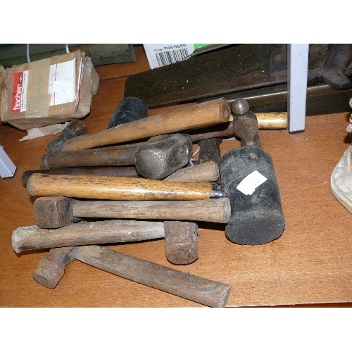 217 - 10 VARIOUS HAMMERS/MALLET/CLUB ETC