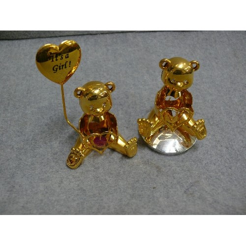 7 - 11 X 24ct GOLD PLATED CRYSTAL TEMPTATIONS CUT AUSTRIAN CRYSTAL ANIMALS - FROGS, DOLPHIN, OWL