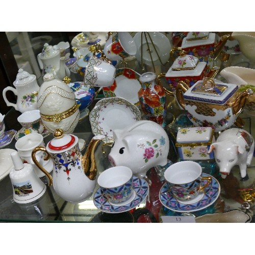 13 - A VERY LARGE COLLECTION OF MINIATURE PORCELAIN CHINA WARE