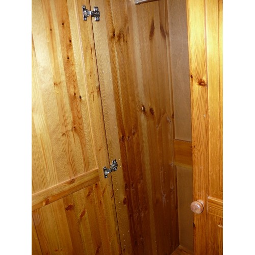 451 - PINE WARDROBE WITH DRAWER BELOW