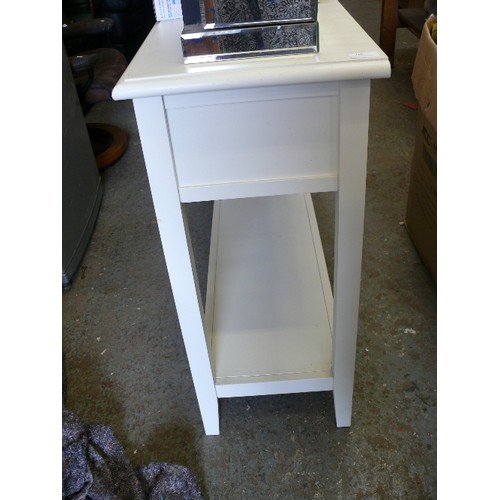 471 - OFF WHITE PAINTED FINISH CONSOLE TABLE WITH 2 DRAWERS