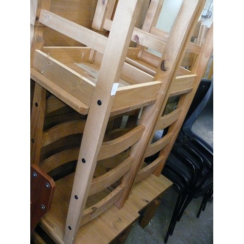 493 - PINE DINING TABLE AND 4 CHAIRS - TABLE NEEDS RE-ASSEMBLING