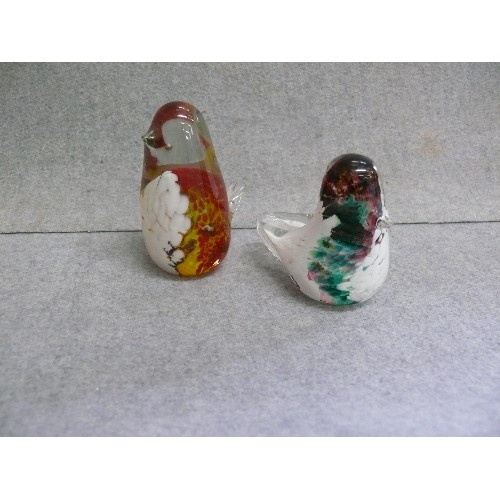 17 - A PAIR OF AVONDALE GLASS  BIRDS, LOVELY COLOURS