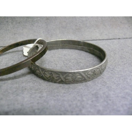 26 - TWO SOLID SILVER BANGLE BRACELETS WEIGHT 55.45gr